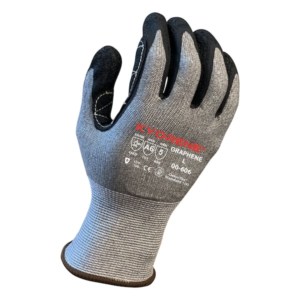 Kyorene 13g Gray Kyorene Graphene A6 Liner with Black Crinkle Latex Palm Coating (XXL) PK Gloves 00-606 (XXL) - main